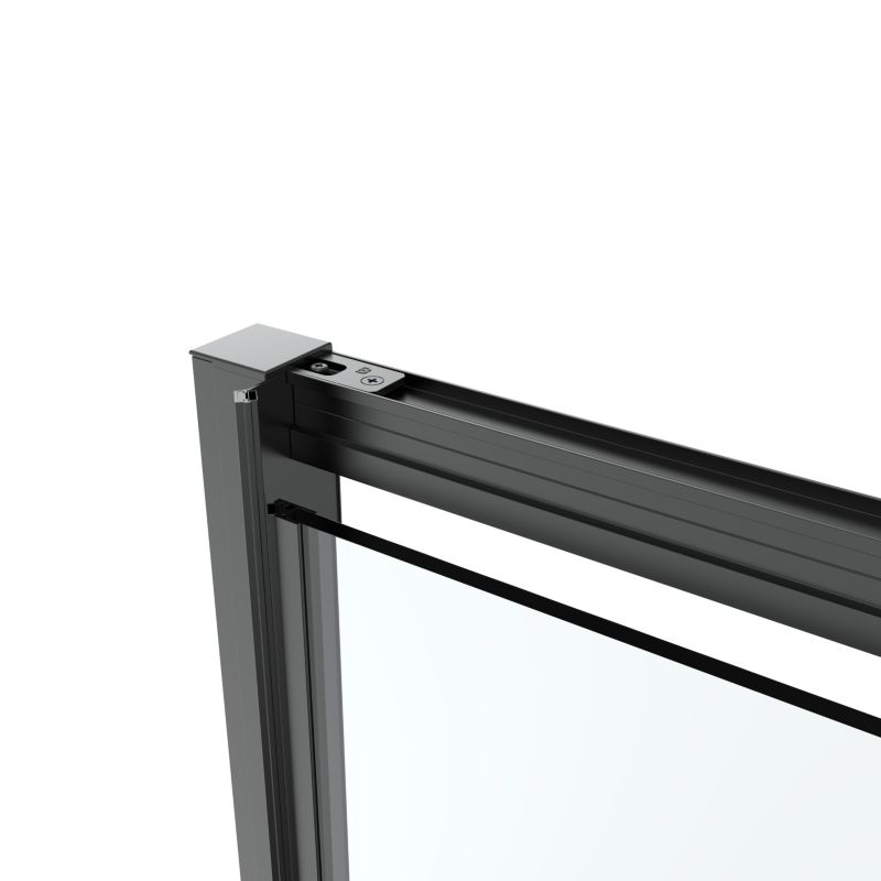 Brusebadssvingdør 80 cm Mat Sort / Transparent