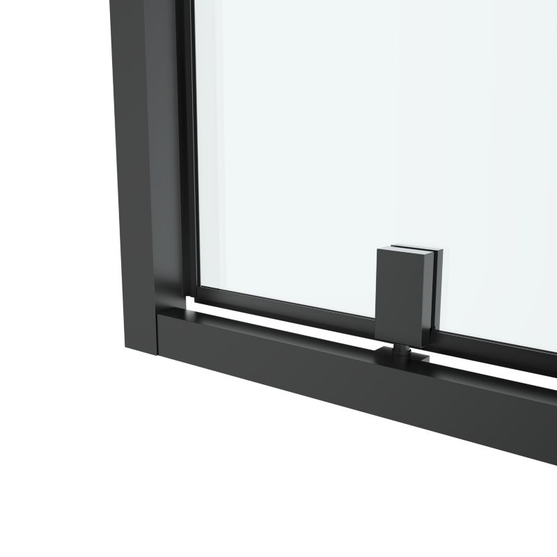 Brusebadssvingdør 80 cm Mat Sort / Transparent