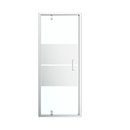 Svingdør til Bruseniche 90 cm Krom Spejlglas