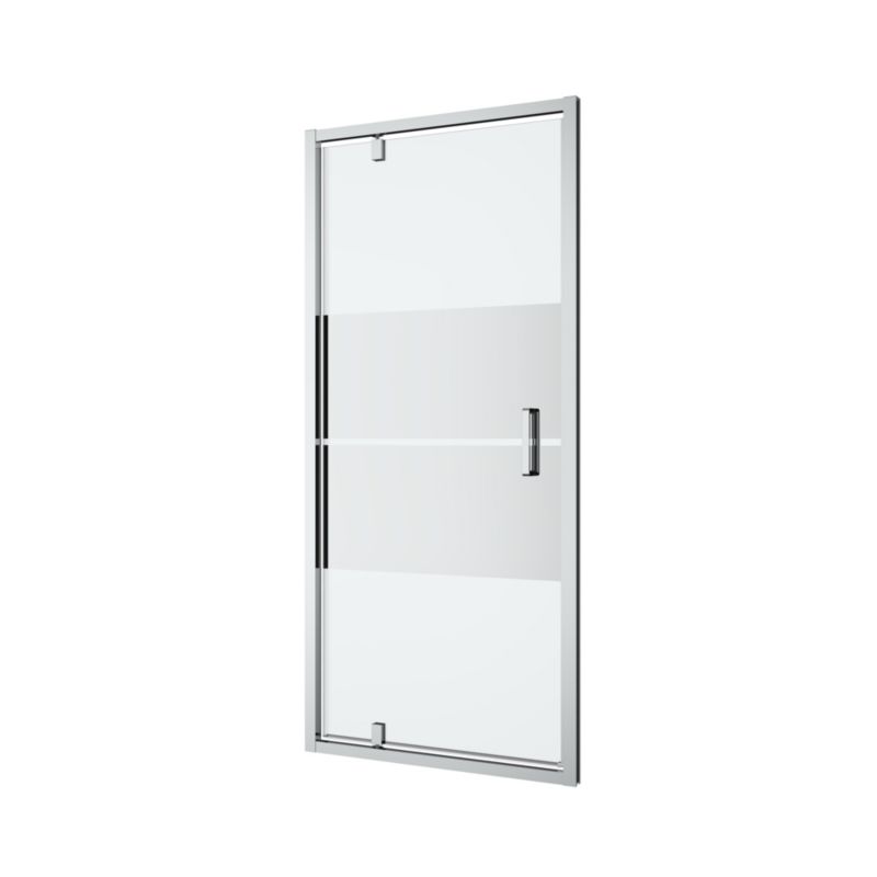 Svingdør til Bruseniche 90 cm Krom Spejlglas
