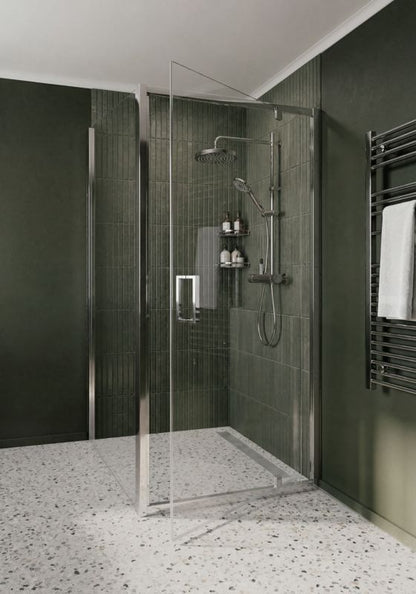 Svingdør til bruseniche Ledava 90 cm Krom/Transparent | 5063022042378