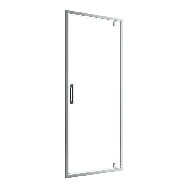 Svingdør til Bruseniche 70 cm Gennemsigtigt Glas Kromramme