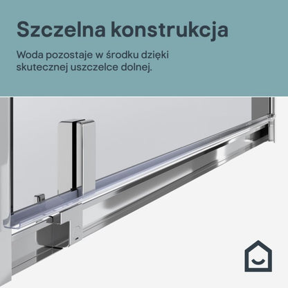Svingdør til Bruseniche 70 cm Gennemsigtigt Glas Kromramme