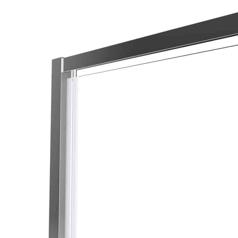 Svingdør til Bruseniche 70 cm Gennemsigtigt Glas Kromramme