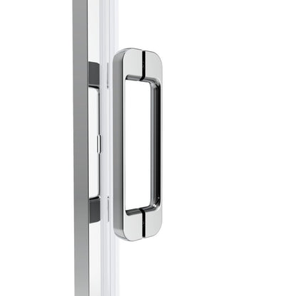 Svingdør til Bruseniche 70 cm Gennemsigtigt Glas Kromramme