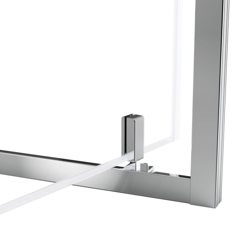 Svingdør til Bruseniche 70 cm Gennemsigtigt Glas Kromramme