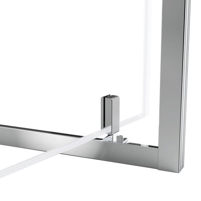 Svingdør til Bruseniche 70 cm Gennemsigtigt Glas Kromramme
