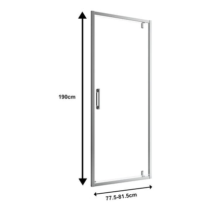 Svingdør til Bruseniche 80 x 190 cm Krom Transparent Glas