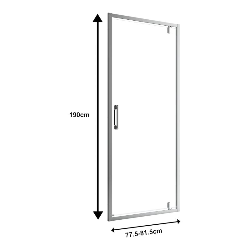 Svingdør til Bruseniche 80 x 190 cm Krom Transparent Glas