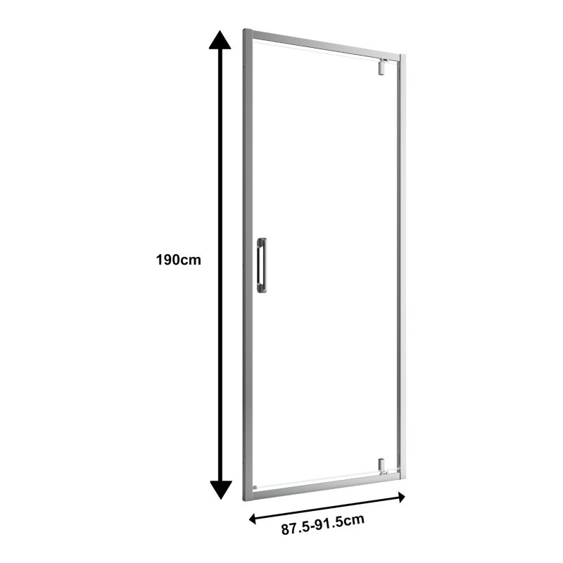 Svingbar Brusedør Maza 90x195 cm Krom/Transparent