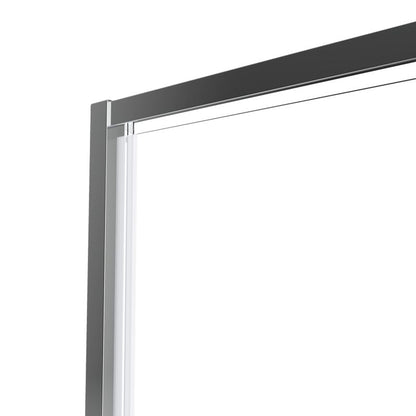 Svingbar Brusedør Maza 90x195 cm Krom/Transparent