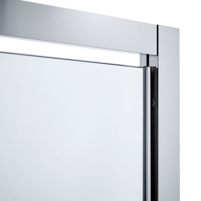 Svingdør til Bruseniche Zilia 90 x 200 cm Inox/Transparent Glas