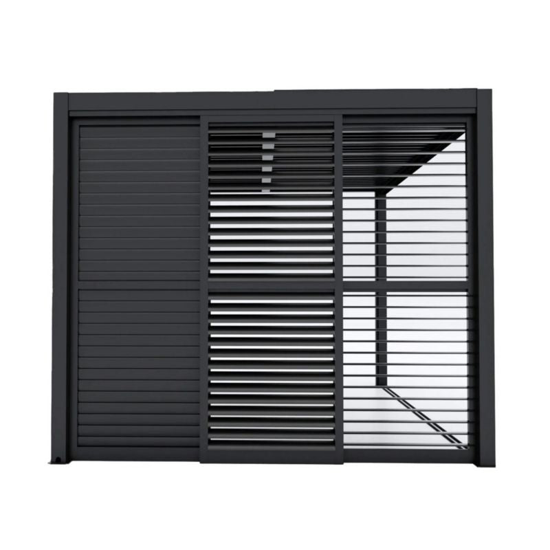 Skydedør med persienner 270x238 cm til Luxe 3m pergola Antracit