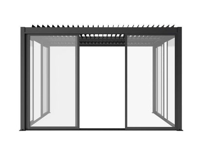 Skydedør til Pergola 270x238 cm Hærdet Glas Aluminiumsramme Antracit