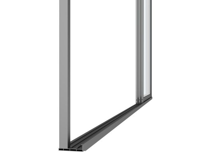 Skydedør til Pergola 270x238 cm Hærdet Glas Aluminiumsramme Antracit