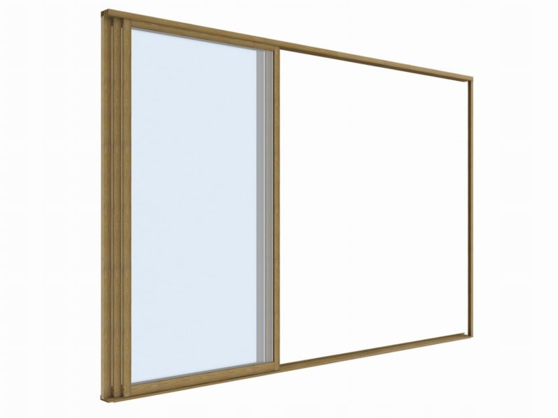 Skydedør Til Pergola 370x238 cm Hærdet Glas Aluminiumsramme Træfarve