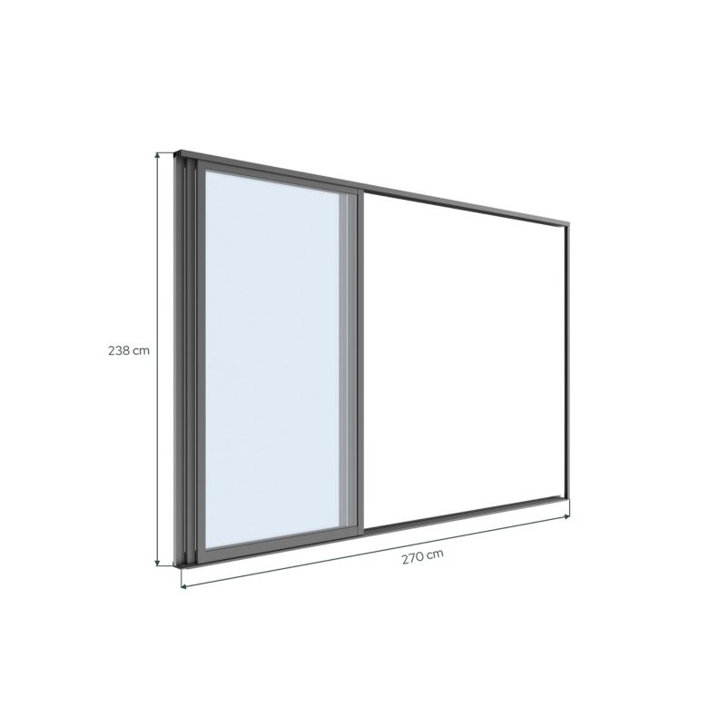 Skydedør 270x218 cm Hærdet Glas Aluminiumsramme Antracit