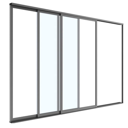 Skydedør 270x218 cm Hærdet Glas Aluminiumsramme Antracit