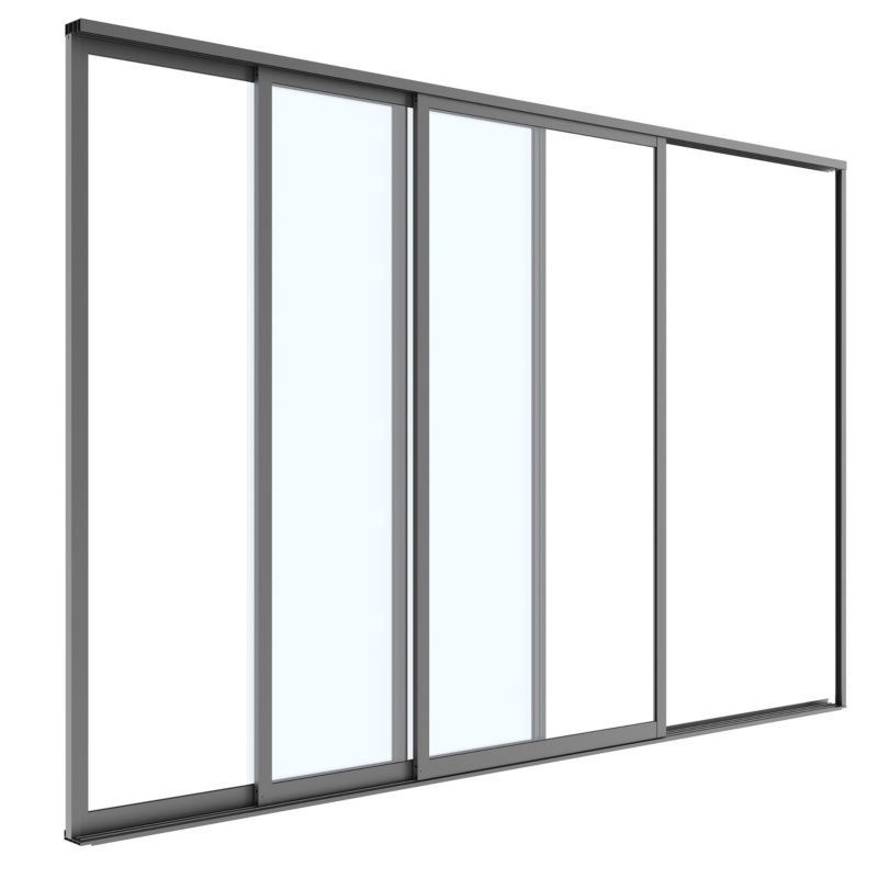 Skydedør 270x218 cm Hærdet Glas Aluminiumsramme Antracit
