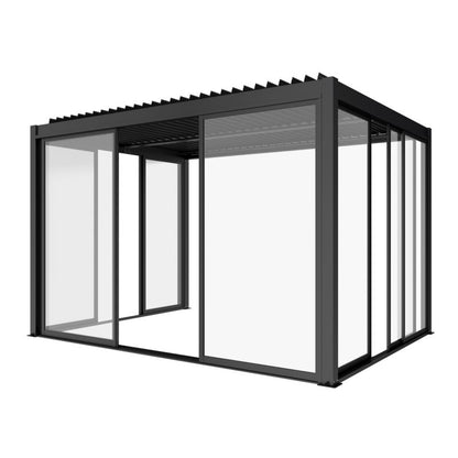 Skydedør 270x218 cm Hærdet Glas Aluminiumsramme Antracit