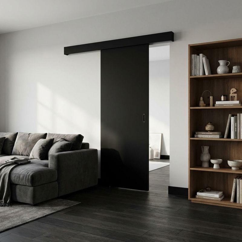 Skydedør Exmoor 80 cm Sort Mat