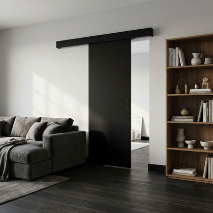 Skydedør Exmoor 80 cm Sort Mat