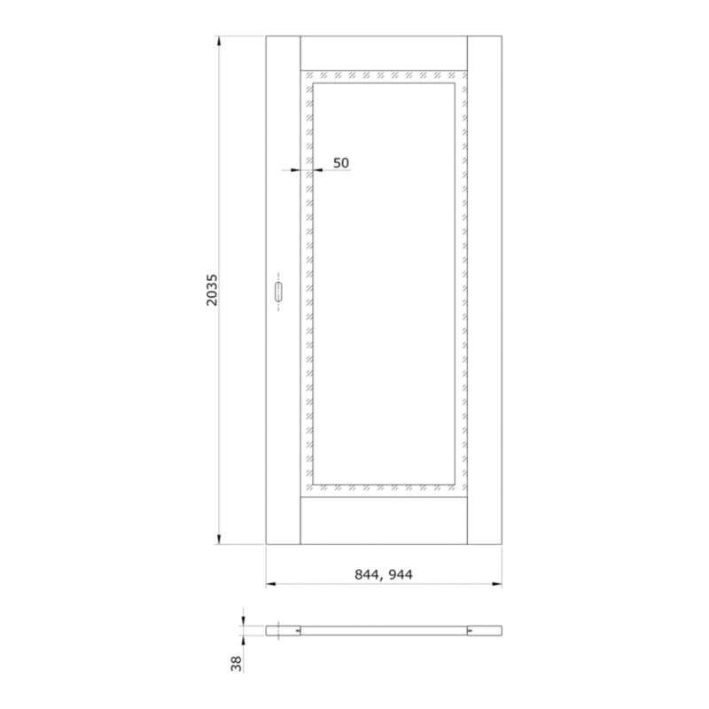 Skydedør Fresno 90 cm Kashmir Sort Glas
