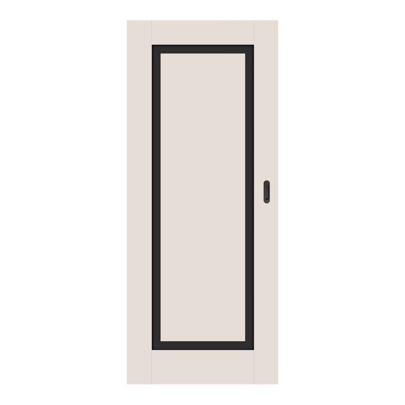 Skydedør Fresno 90 cm Kashmir Sort Glas