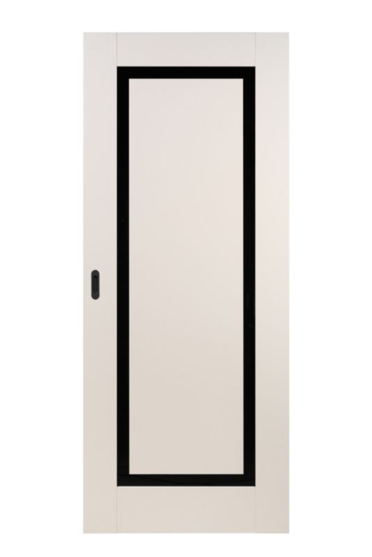 Skydedør Fresno 90 cm Kashmir Sort Glas