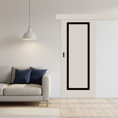 Skydedør Fresno 90 cm Kashmir Sort Glas
