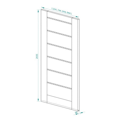 Skydedør Toreno 80 cm Eg Boston Sort Glas