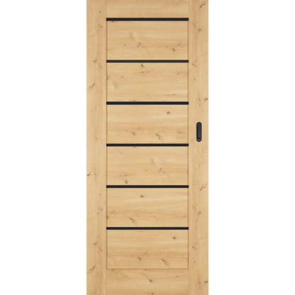 Skydedør Toreno 80 cm Eg Boston Sort Glas