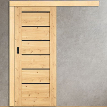 Skydedør Toreno 90 cm Eg Boston Sort Glas