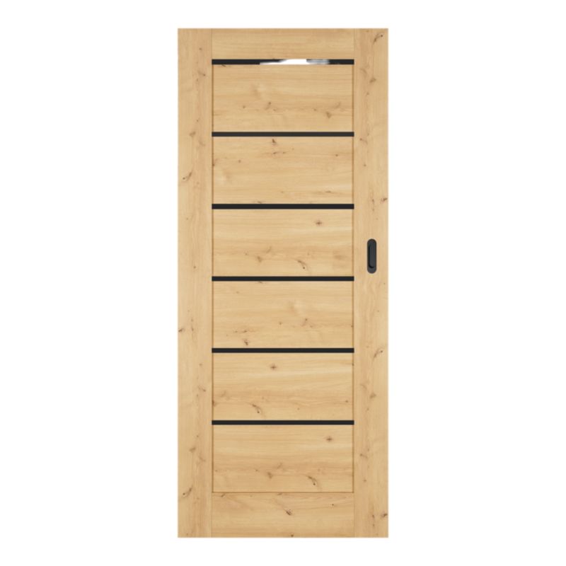 Skydedør Toreno 90 cm Eg Boston Sort Glas