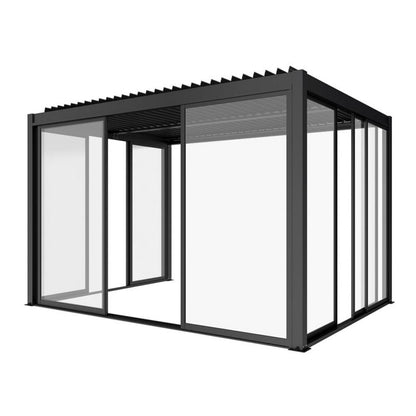 Skydedør i glas 370x238 cm Antracit Luxe