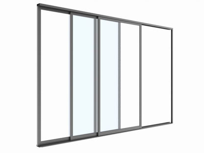 Skydedør i glas 370x238 cm Antracit Luxe