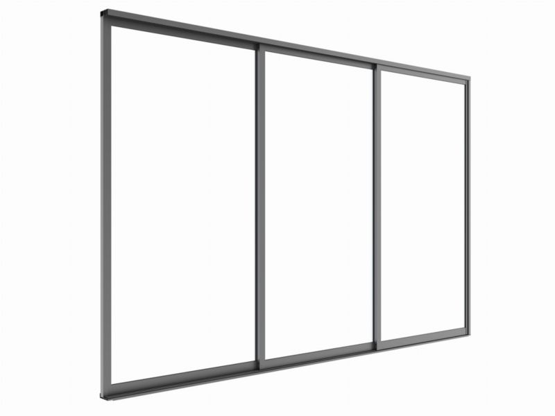 Skydedør i glas 370x238 cm Antracit Luxe