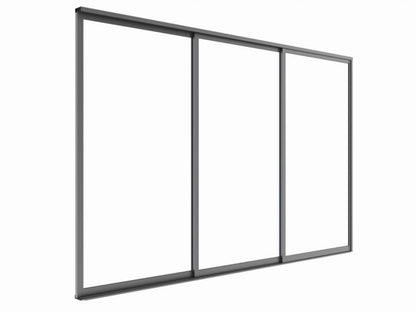 Skydedør i glas 370x238 cm Antracit Luxe
