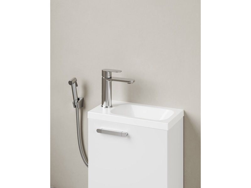 Skabsdør til vaskeskab SD 400 Chrome Højre 37,5x53 cm Hvid Højglans | 8595096898874