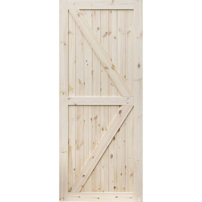 Skydedør Barn 90 Fyr Fuldtræ 202x95 cm Natur