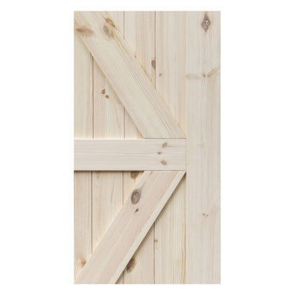 Skydedør Barn 90 Fyr Fuldtræ 202x95 cm Natur