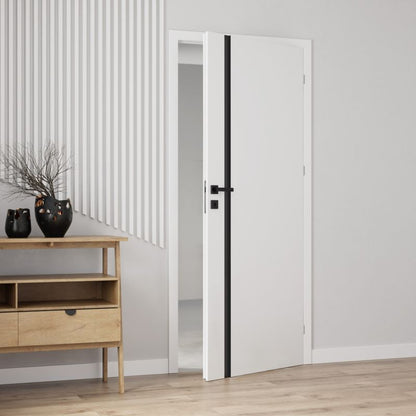 Indvendig dør med ventilationsspalte Exmoor 80 Venstre Hvid Sort Glas