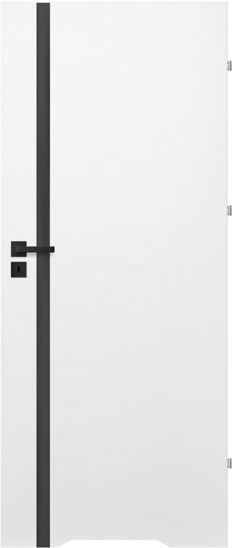 Indvendig dør med ventilationsspalte Exmoor 80 højre hvid sort glas