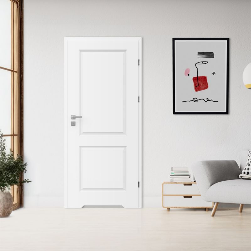 Indvendig dør med ventilationsspalte Camargue 70 Højre Hvid
