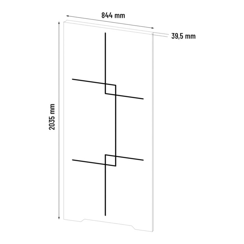 Indvendig dør med ventilationsspalte Exmoor Due 80 cm Højre Hvid