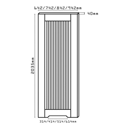 Indvendig dør med ventilationsspalte Fortia Faro 80 Venstre Boston Eg