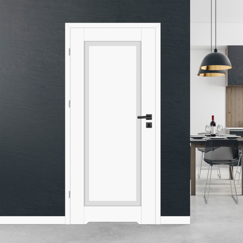 Indvendig dør med ventilationsspalte Fresno 70 Venstre Hvid Hvidt glas