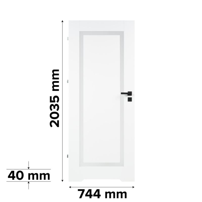 Indvendig dør med ventilationsspalte Fresno 70 Venstre Hvid Hvidt glas
