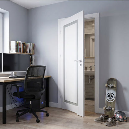 Indvendig dør med ventilationsspalte Fresno 70 Venstre Hvid Hvidt glas