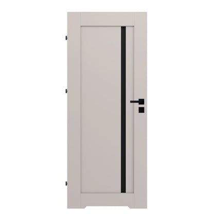 Indvendig dør med bundfræsning Fortia Saba 80x203,5 cm Kashmir Venstre Sort Glas